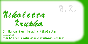 nikoletta krupka business card